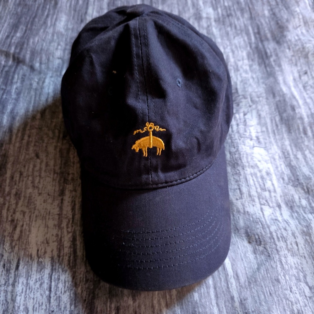 Brooks Brothers Navy Blue Cotton Golden Fleece Logo Adjustable Baseball Cap Hat